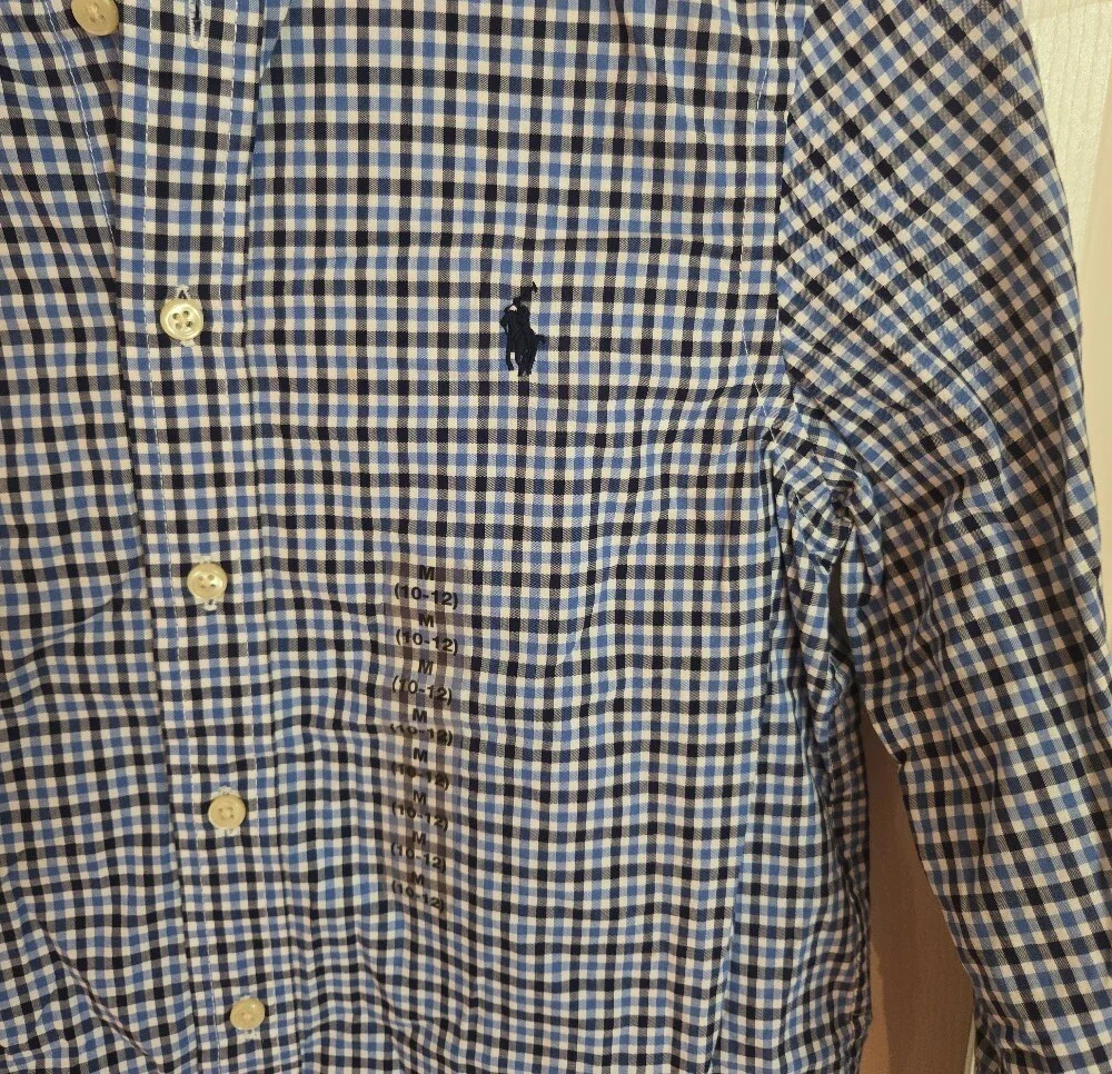 Polo by Ralph Lauren Navy and White Check Button-Down Shirt